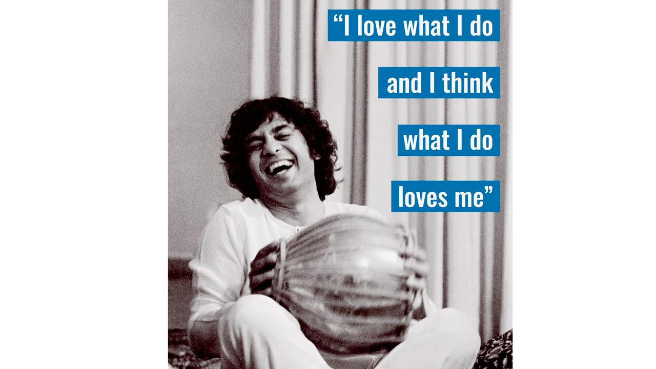 A poster designed by Singh, using phrases uttered by the late Ustad Zakir Hussain