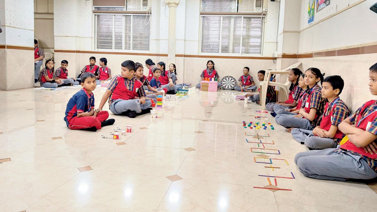 Students fine-tune their game stall for Umang. Pic/Aditi Arulkar