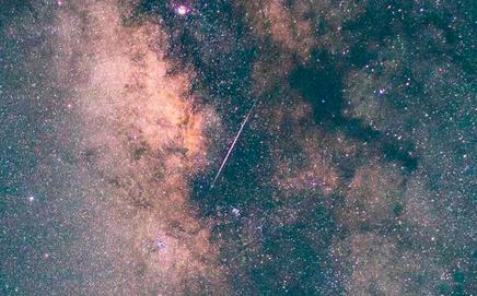A view of the Geminids meteor shower from 2024. A bright meteorite trail can be observed at the centre. PICS COURTESY/MIHIR GILBILE