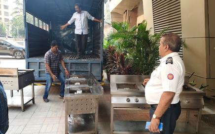 Action was taken against establishments in South Mumbai on Tuesday. 