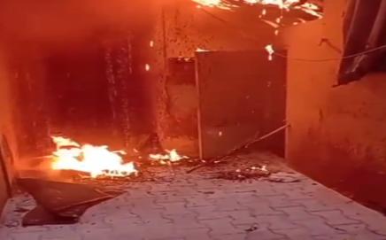 With assistance from residents, the fire was eventually brought under control and extinguished. PIC VIA SAMIULLAH KHAN