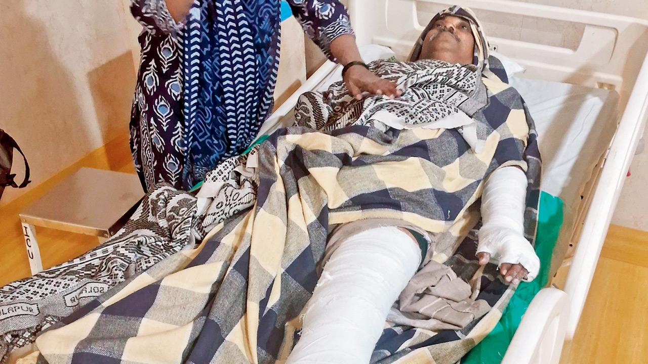 Narayan Kamble, 55, a daily-wage labourer who sustained fractures to both hands and legs