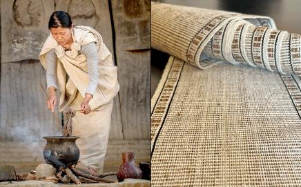 (Left) The processing of forest-foraged Nettle Fibre; (above)Thebvo Runner from Leshemi Village, in Nagaland. Pics courtesy/Radhi Parekh