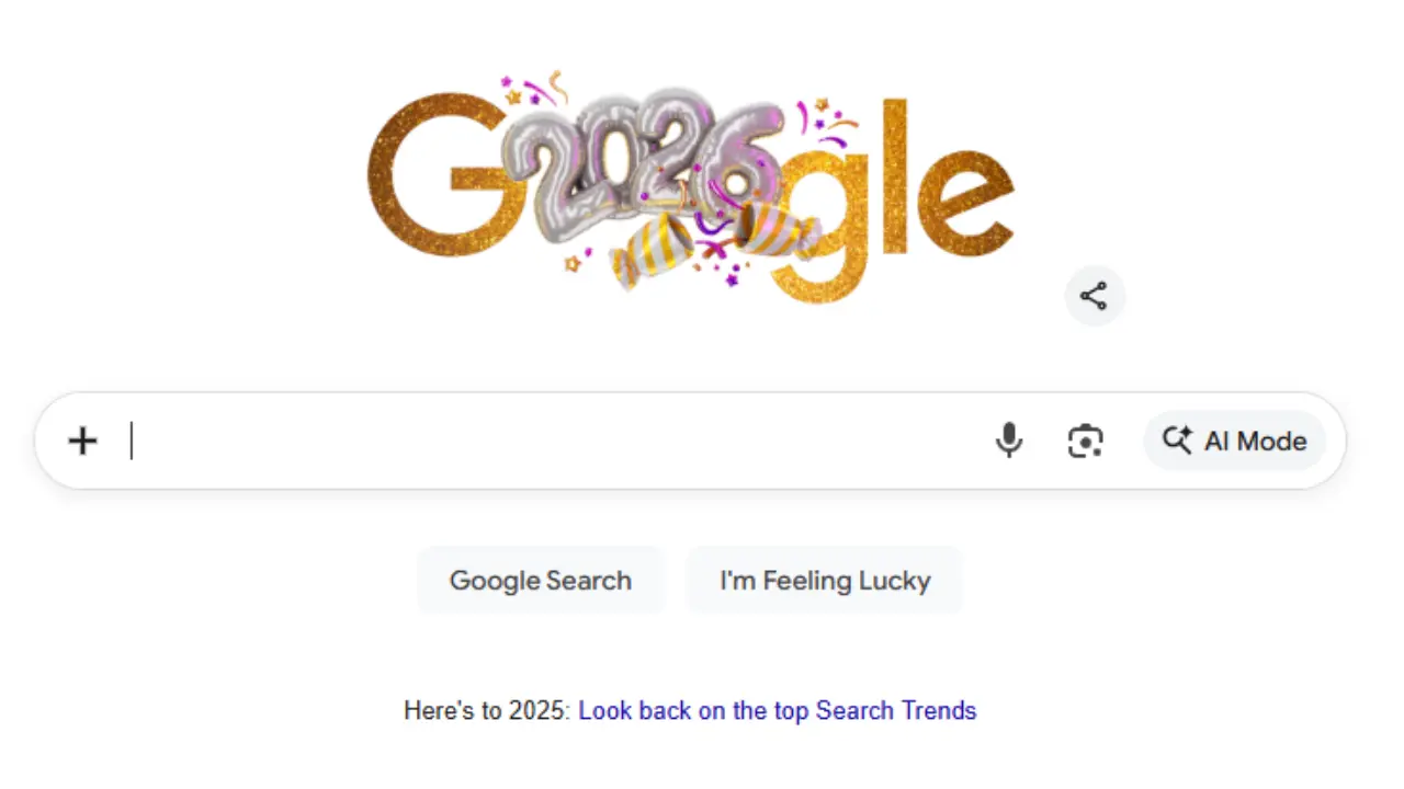 Google celebrates New Year's Eve with colourful doodle