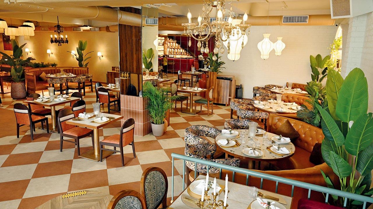 The interiors blend Mediterranean warmth with rustic Victorian detail, softened throughout by thoughtful Indian accents