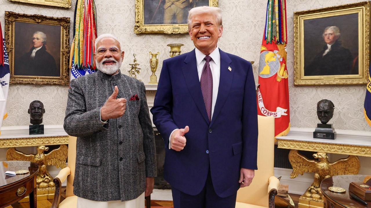 <p>PM Modi with US President Donald Trump at the White House in Washington, DC, USA.</p> <p>PM Modi with US President Donald Trump at the White House in Washington, DC, USA.</p>