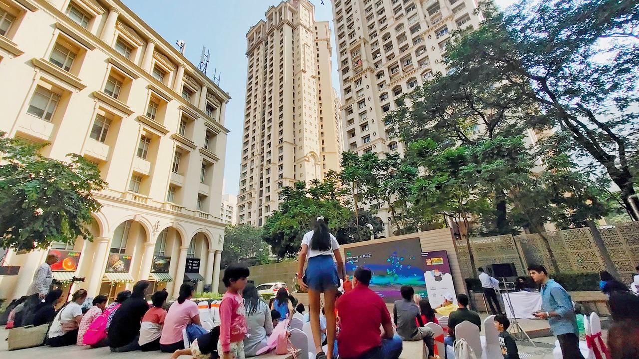Young readers and their parents attend sessions as a part of Stories By The Lake in Powai. Pic courtesy/Atharva Mahadik