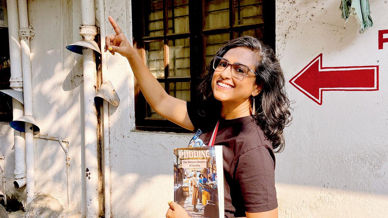‘Pudding is like Bandra, how can you not love it?’ Shormistha Mukherjee with the first copy of Pudding. PIC/HUZEFA ROOWALA