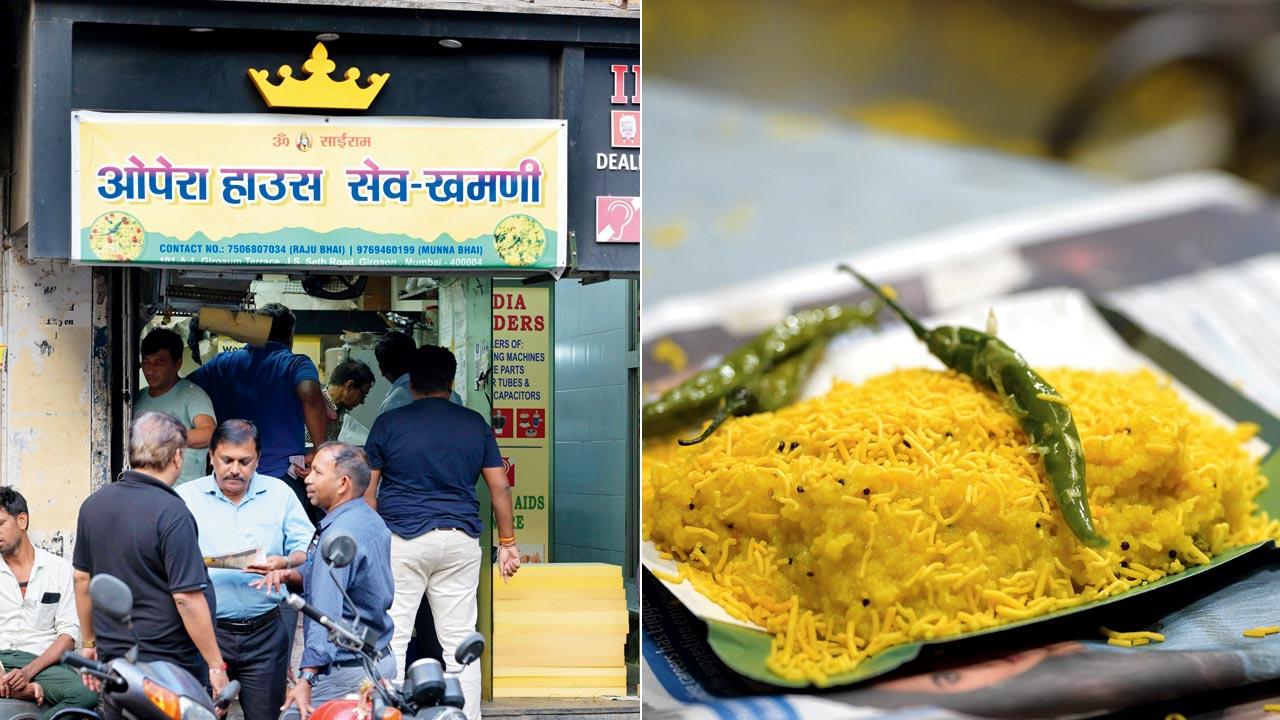 We stop for a bite at Royal Opera House Sev Khamani near St Teresa’s Church in Girgaum; (right) Regional food cultures like Goan restaurants and Irani cafes have steadily been disappearing from the city as the communities spread out and thinned
