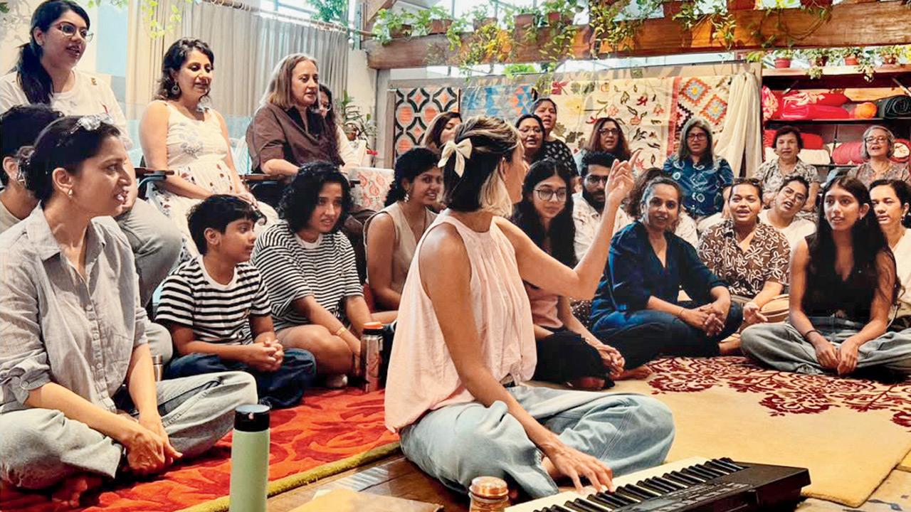 A moment from a session. Pic Courtesy/TheStrangersChoir