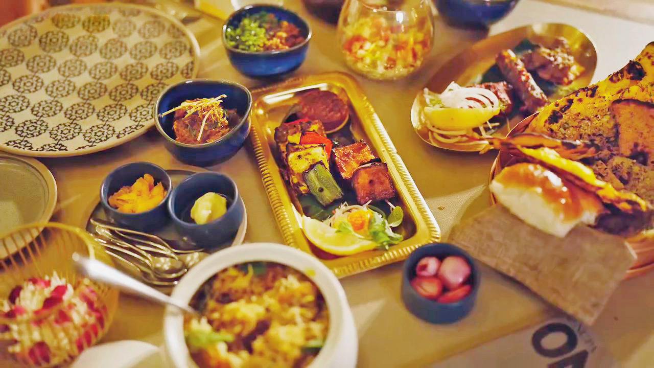 A section of the spread