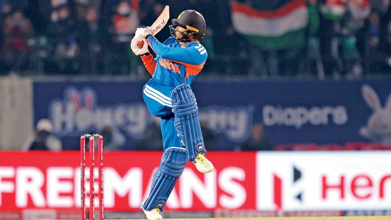 Opener Abhishek Sharma during his 18-ball 35 on Sunday