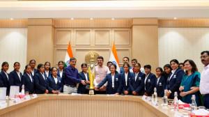 IN PHOTOS: CM Fadnavis felicitates visually impaired women's team for T20 win