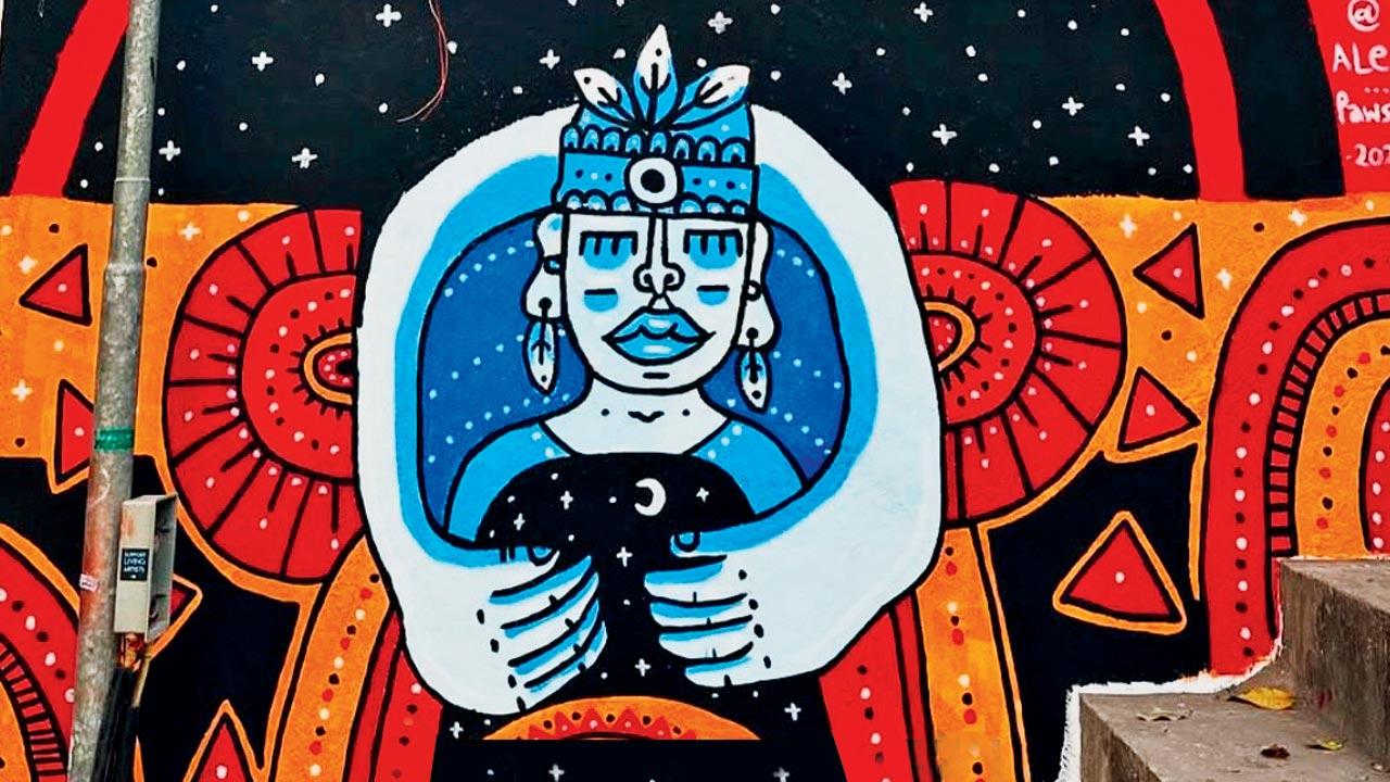 A recent mural at The Steps, by British mural artist Alex Pawson