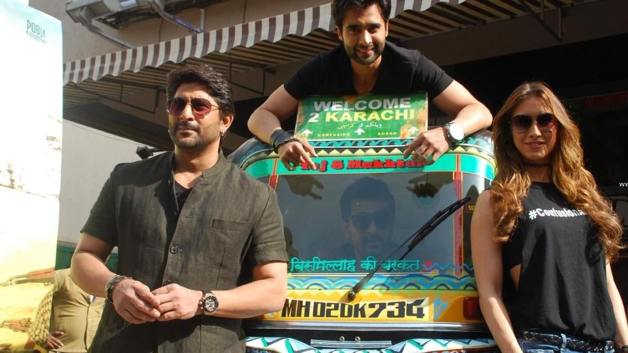 Welcome 2 Karachi is a political comedy about two clueless Indian friends, Shammi (Arshad Warsi) and Kedar (Jackky Bhagnani), who accidentally get stranded in Karachi, Pakistan, without passports after a chaotic boat trip.