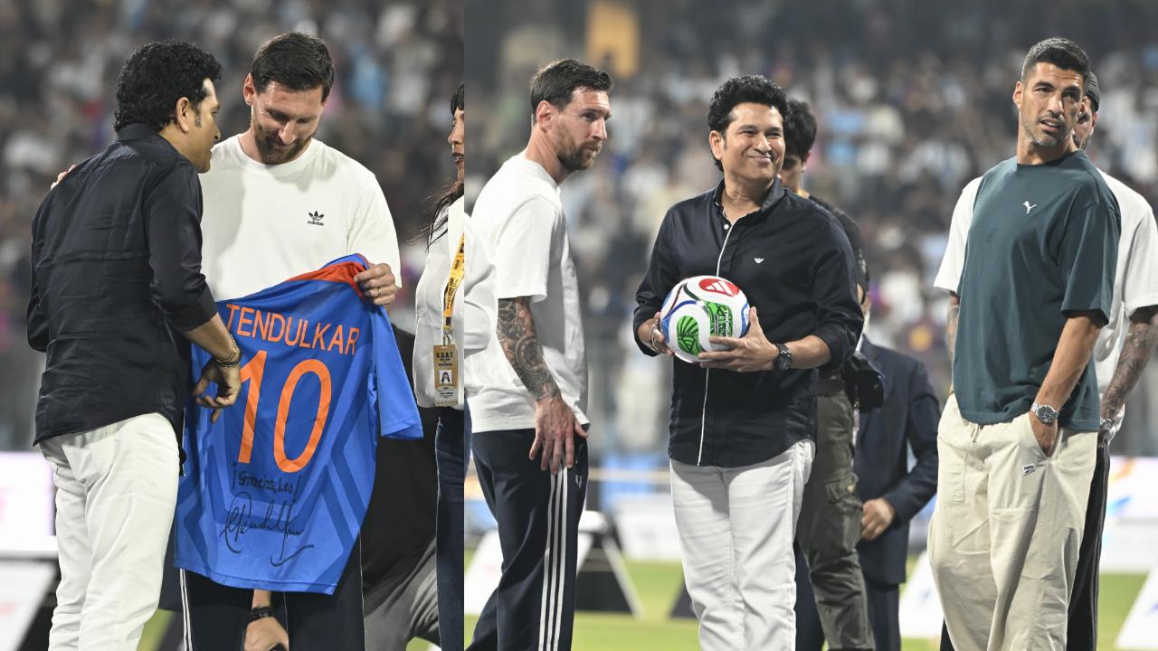 Messi met legendary cricketer Sachin Tendulkar during the event. Sachin presented his Team India jersey with his signature on it. The footballer reciprocated with a football
