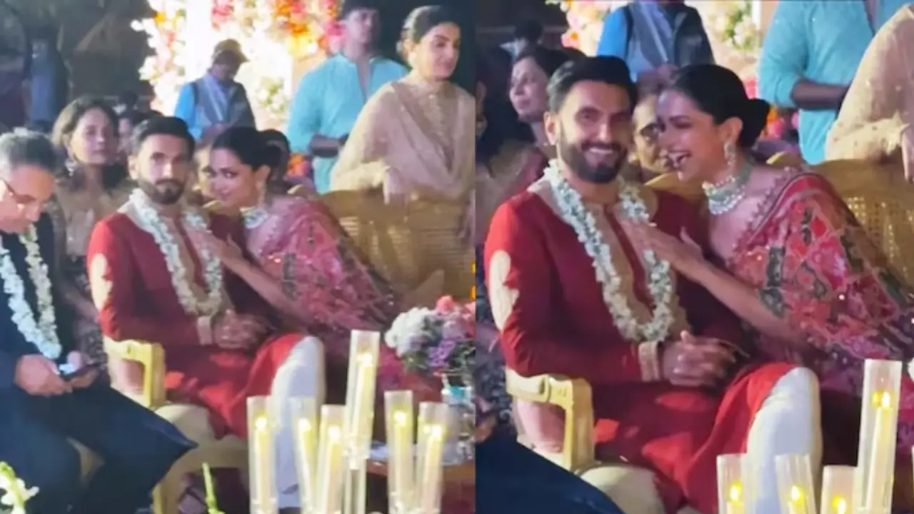 Deepika Padukone and Ranveer Singh create Orry`s iconic pose at a wedding Deepika Padukone and Ranveer Singh create Orry`s iconic pose at a wedding
