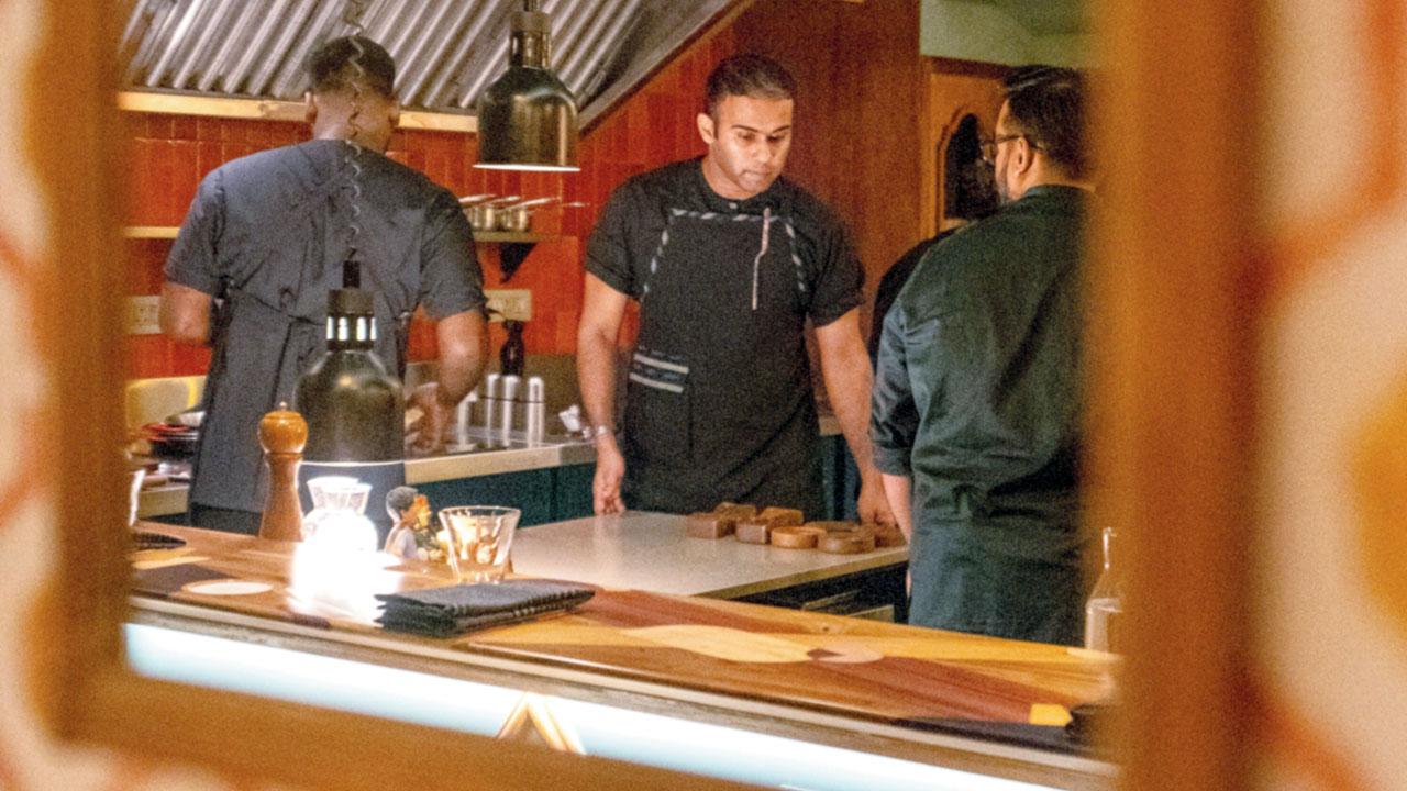 Open kitchen at Papa’s Bandra