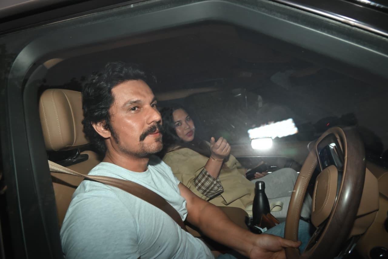 Randeep Hooda and pregnant wife Lin Laishram reach at the farmhouse