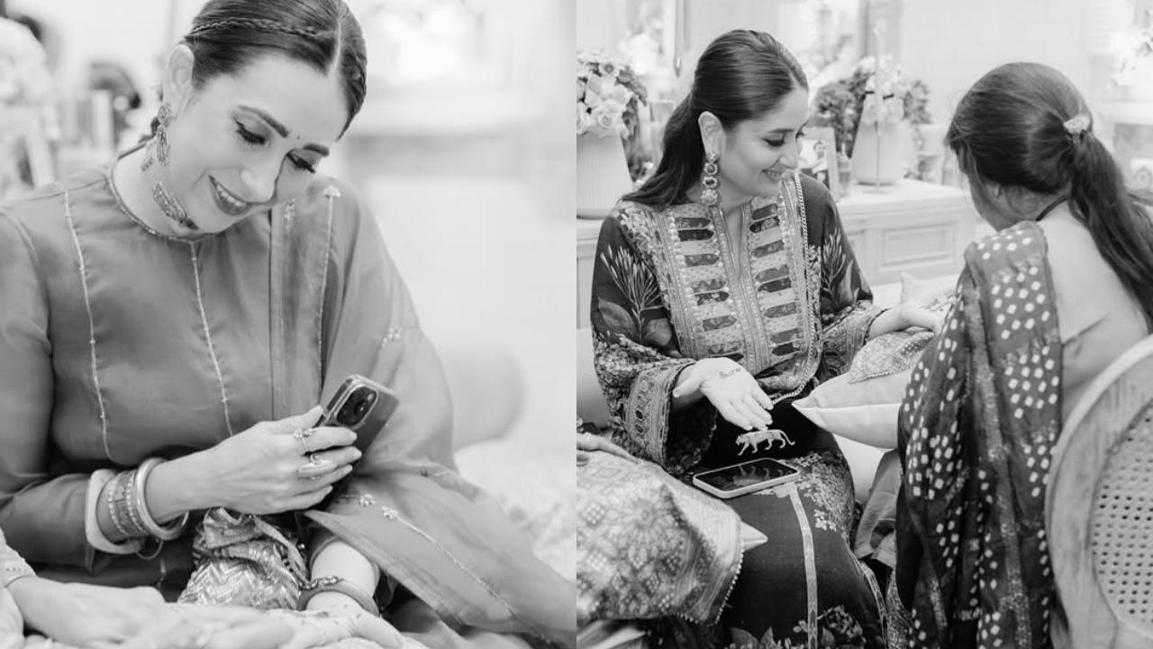 The Kapoor sisters get henna done during the mehendi ceremony
