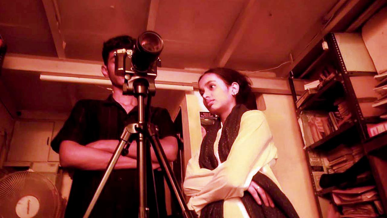 Iqra Shaikh on the set of her short film Hijabi Hacker. Pic/Nazaria Foundation