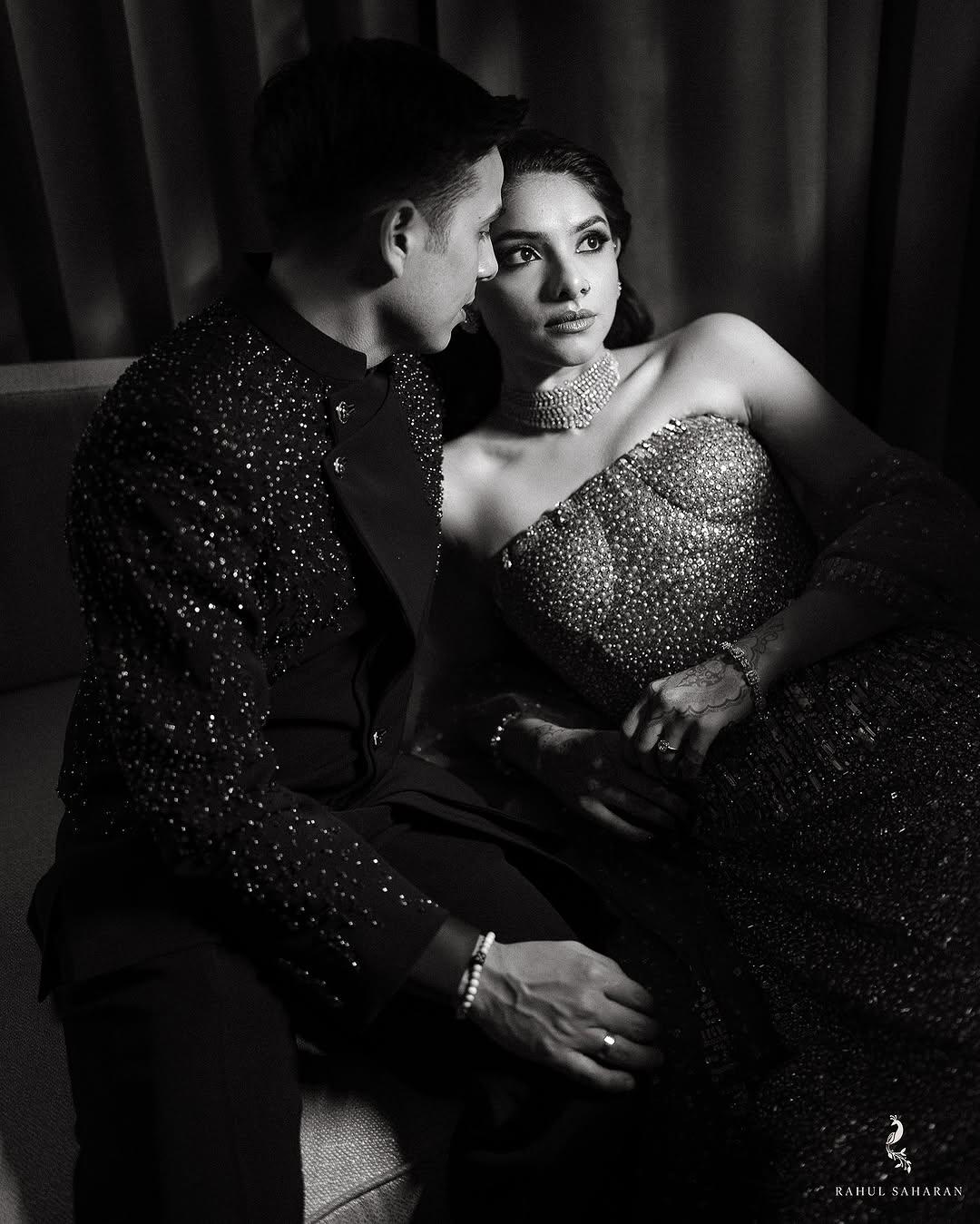 While dropping their wedding pictures, Anuv captioned them as, 