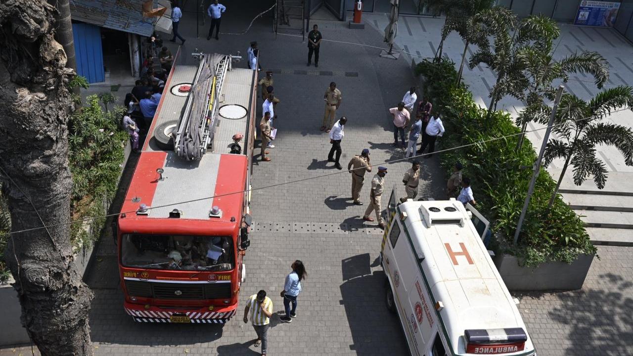 The Mumbai Fire Brigade has deployed five fire engines, three jumbo tankers, an aerial water tender, a breathing apparatus van, a high-pressure pump, a high-rise fire-fighting vehicle, and two ambulances to contain the blaze