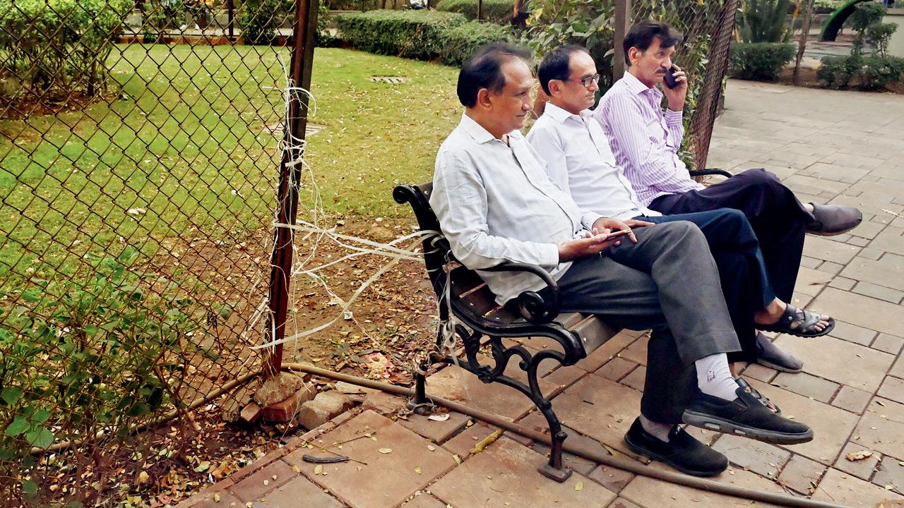 Damaged fence tied to a seat at Jari Mari Garden