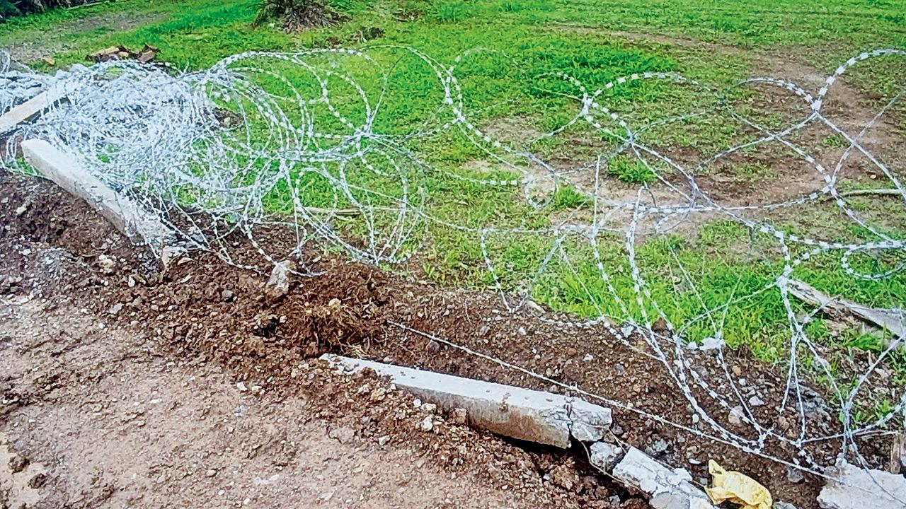 Fawzan Husain’s damaged boundary barricade