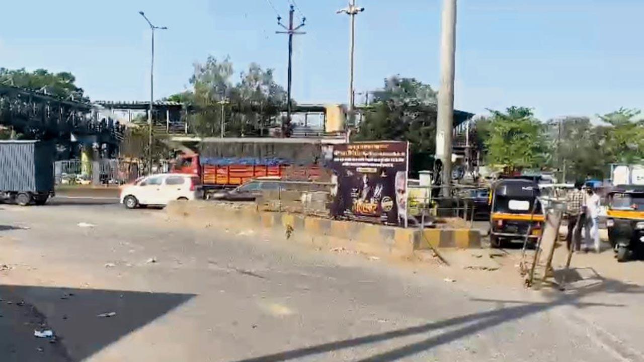 The accident spot in Turbhe. Pic/Rajesh Gupta