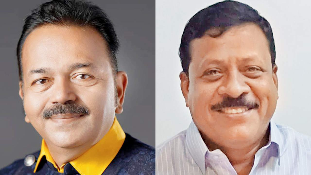 Mahendra Ganpule, school principals’ body; (right) Vijay Kombey, president, Maharashtra State Primary Teachers Committee