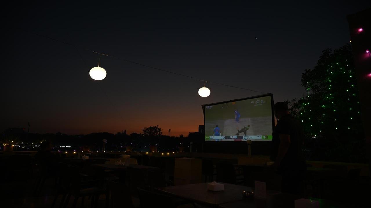A screen was also put up at the Press Club for members to enjoy the match