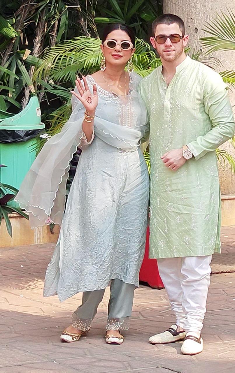 This morning, Priyanka Chopra and Nick Jonas slayed in ethnic wear as they were snapped in the city