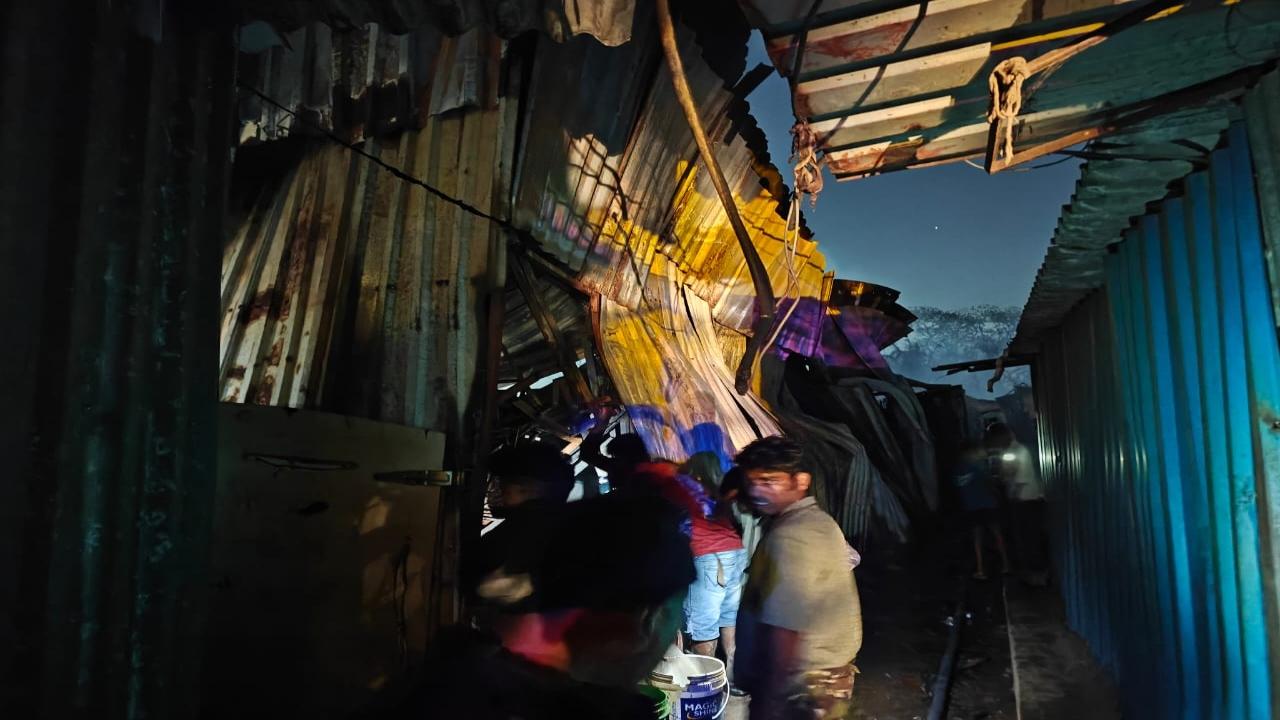 So far, the blaze has been confined to the huts in the area, the Mumbai Fire Brigade said