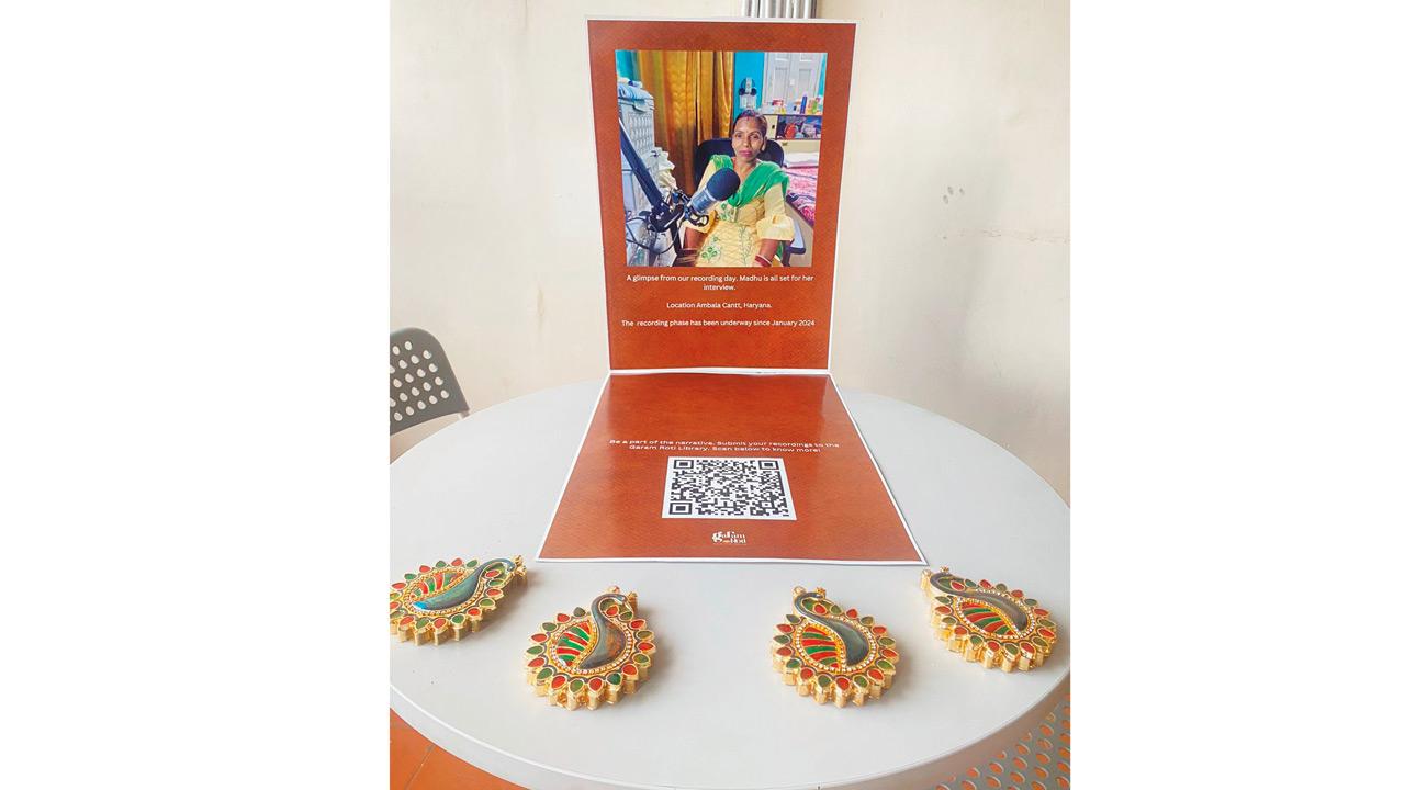 A QR code pamphlet of the Garam Roti library at the venue will allow visitors to listen to recorded oral accounts