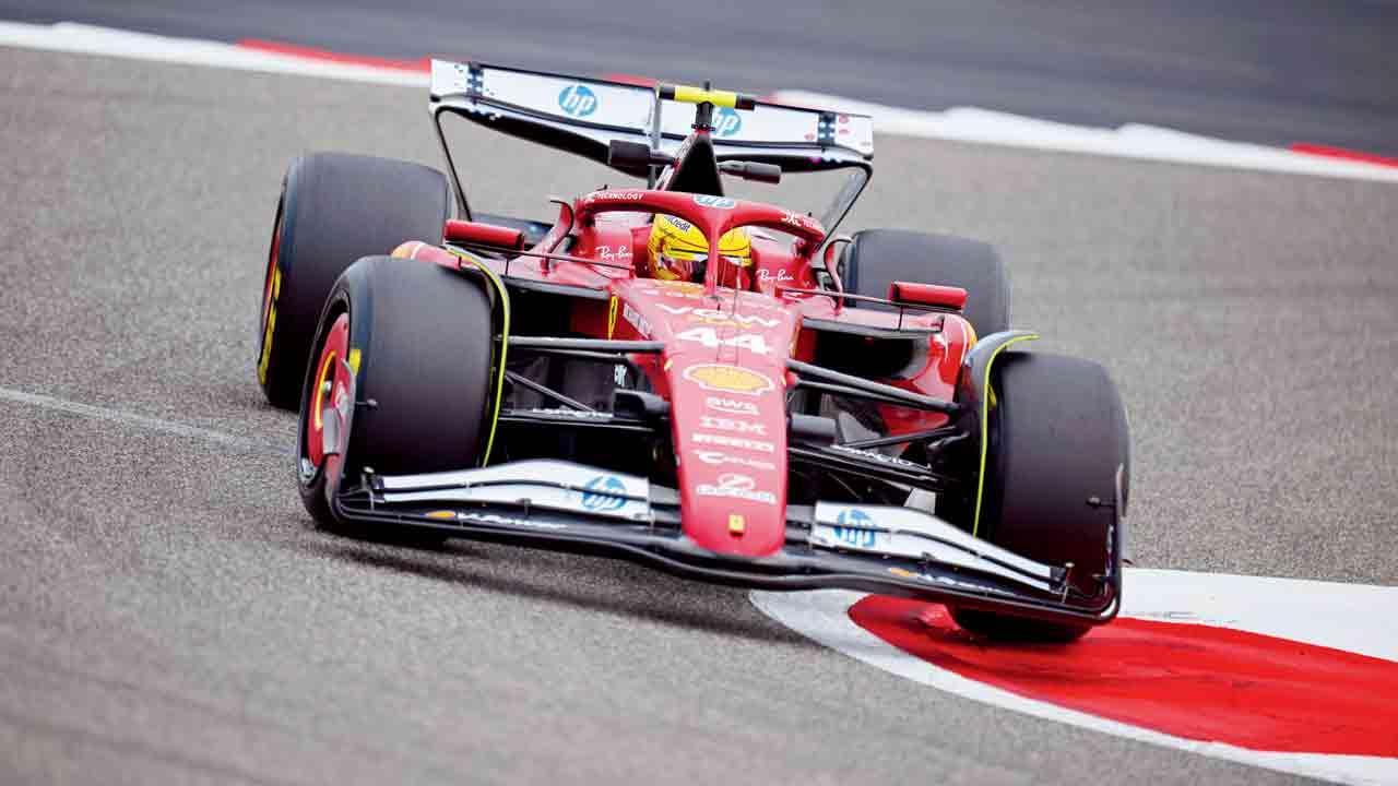 Hamilton hits the track with Ferrari in Sakhir