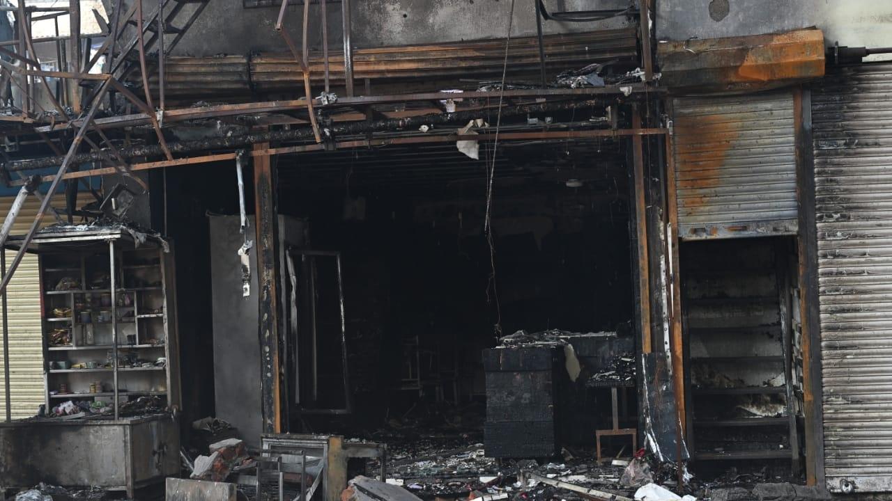 Three fire engines, three water tankers and other assistance were rushed to the spot to put out the fire, whose exact cause is yet to be ascertained, he added