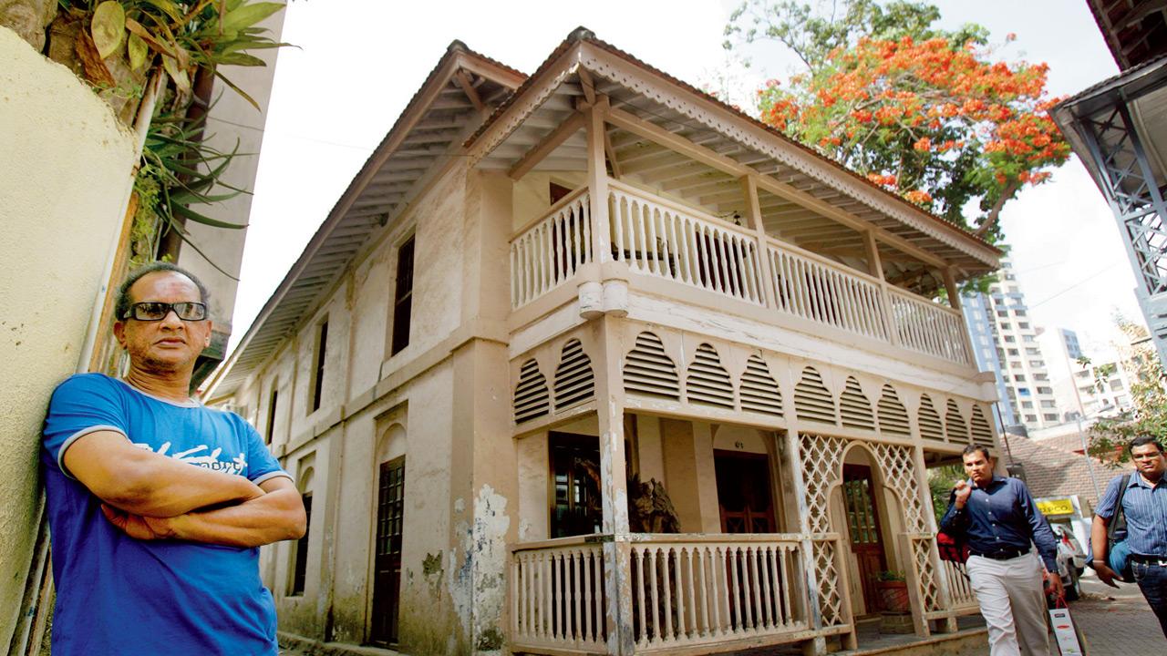 Fashion designer James Ferreira outside his home at Khotachiwadi, Girgaum. Pics/ Getty Images