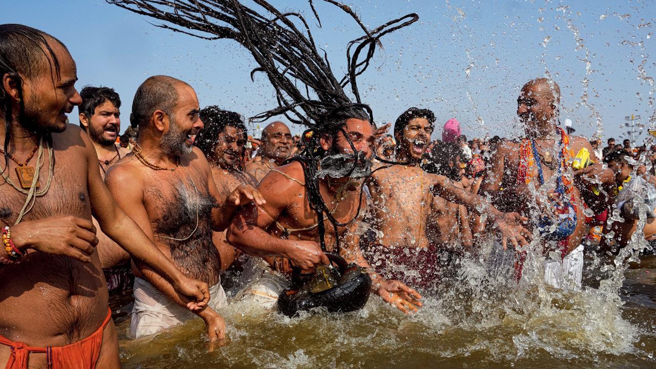 Sea of devotees take holy dip amid tight security on Basant Panchami at Maha Kumbh 2025 in Prayagraj