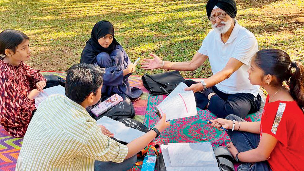 An outdoor class in session 