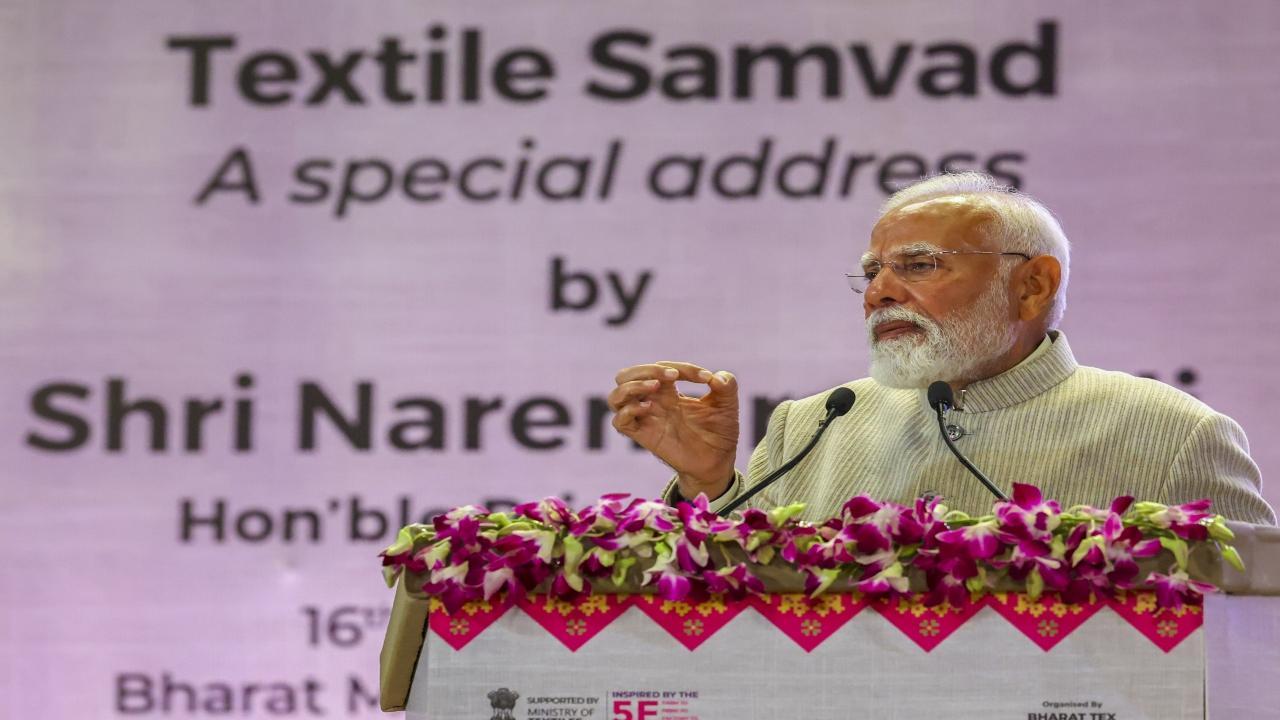 Our target is three-fold increase in textile exports to Rs 9 lakh crore by 2030: PM Modi at Bharat Tex 2025