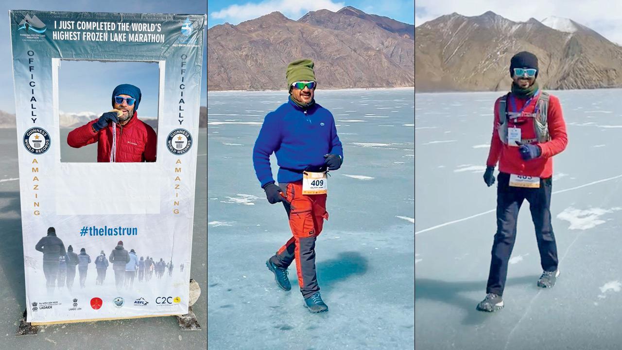 Runners brave icy winds and extreme cold to conquer full marathon at Pangong