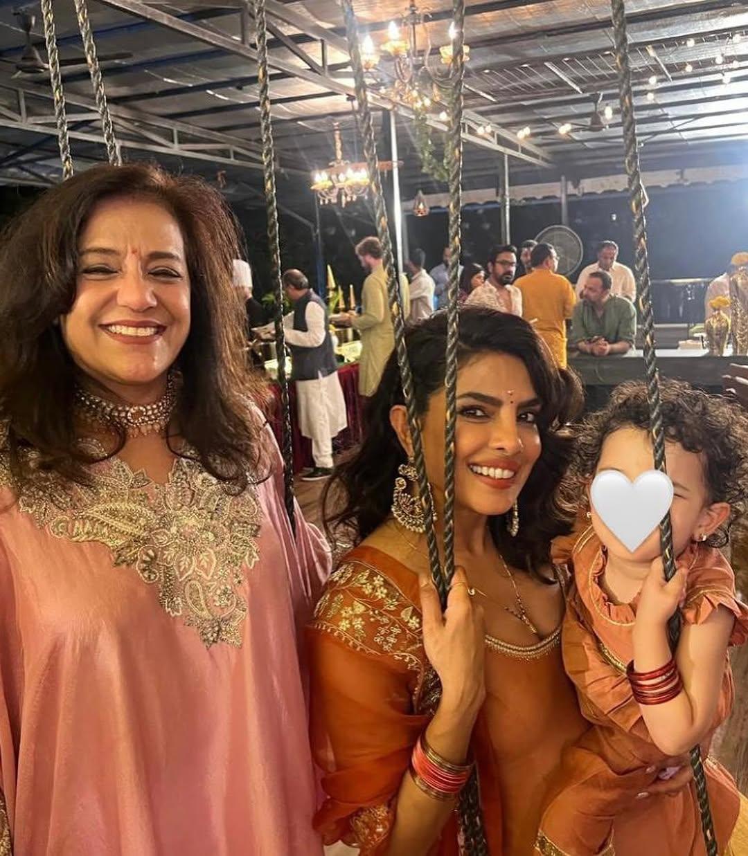 This beautiful snap has Reena posing for a happy picture with Priyanka Chopra and Malti Marie Chopra Jonas