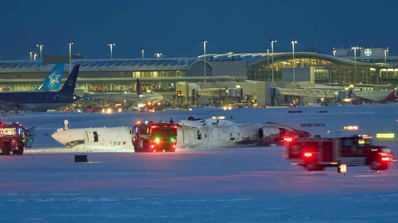 Delta Airlines plane flips on landing in Toronto, badly hurt child among 19 casualties