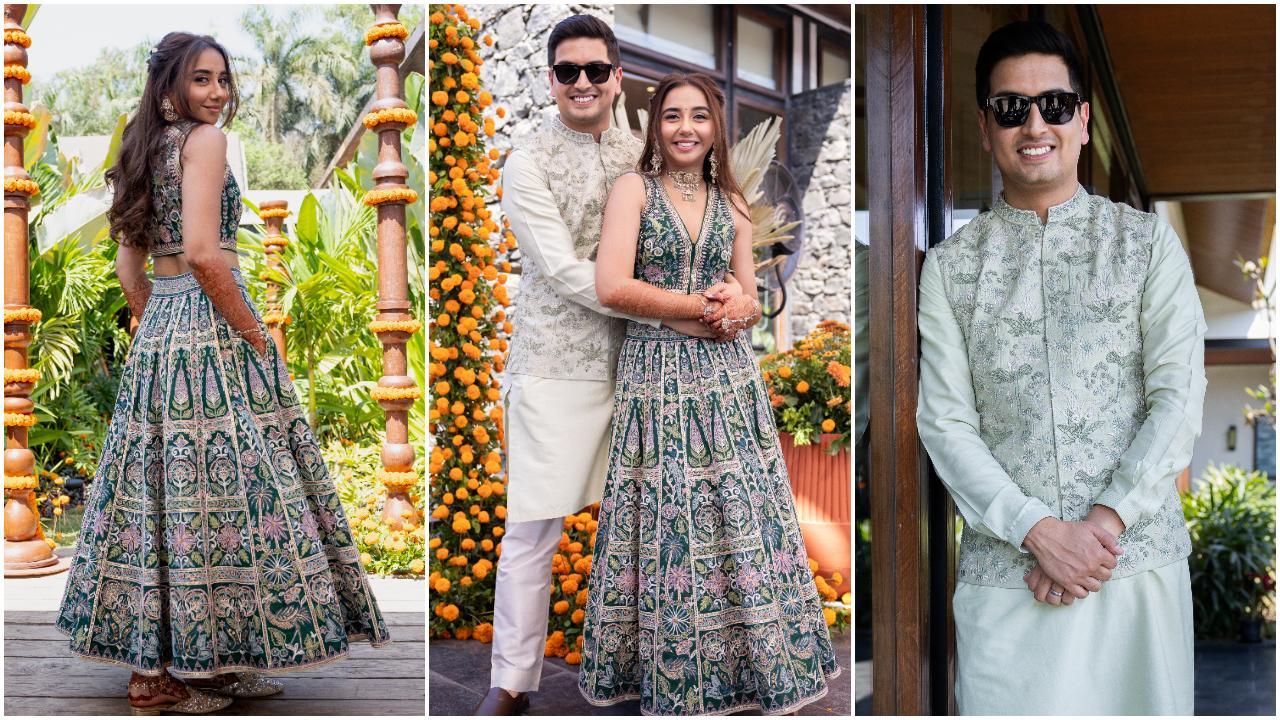 With their wedding ceremonies underway, Prajakta and Vrishank chose to wear beautifully designed Anita Dongre ensembles. Photos Courtesy: Anita Dongre