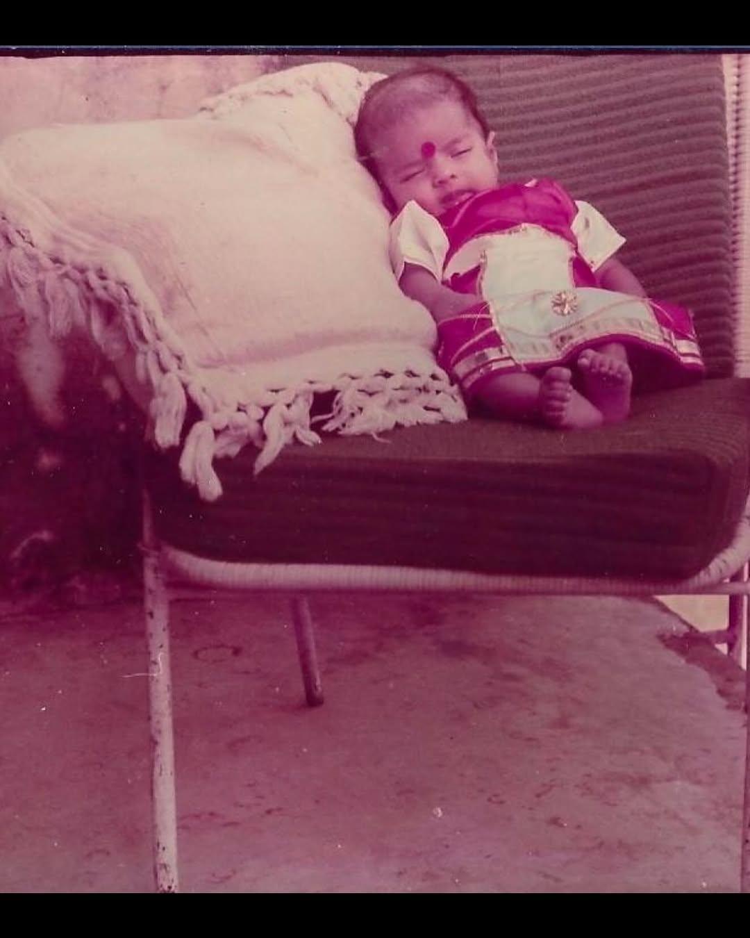 The second in line was a picture of our little Desi Girl. The snap from 1982 shows Priyanka wearing a beautiful frock