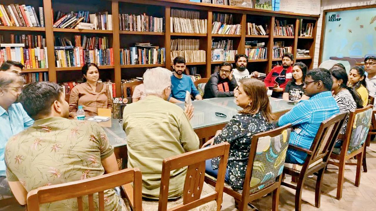 A moment from the club’s regular meetings for readers