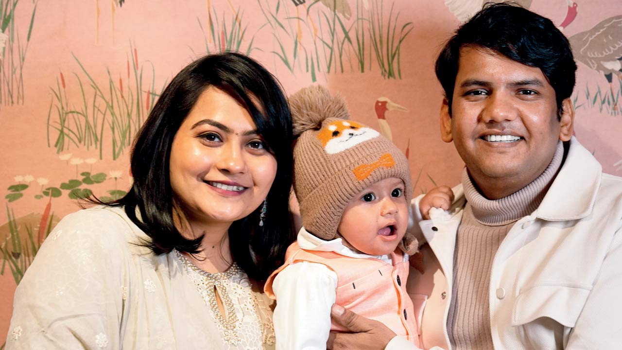 Anjali Jha With Son Ivaan, And Husband, Kumar Shekhar