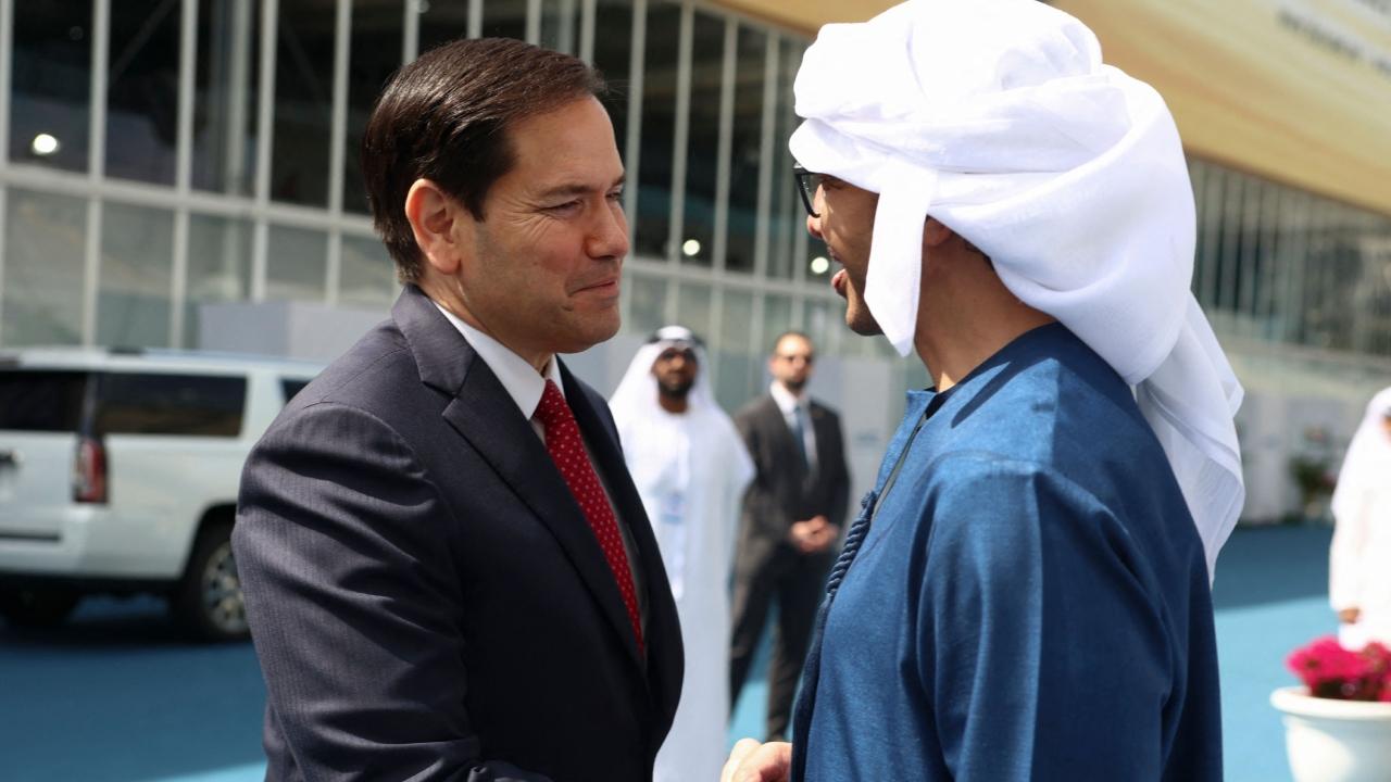 The UAE's readout focused on comments over the Gaza Strip and the Palestinians during the meeting between Rubio, Sheikh Mohammed and Sheikh Abdullah bin Zayed Al Nahyan, the UAE's foreign minister, that lasted roughly 30 minutes