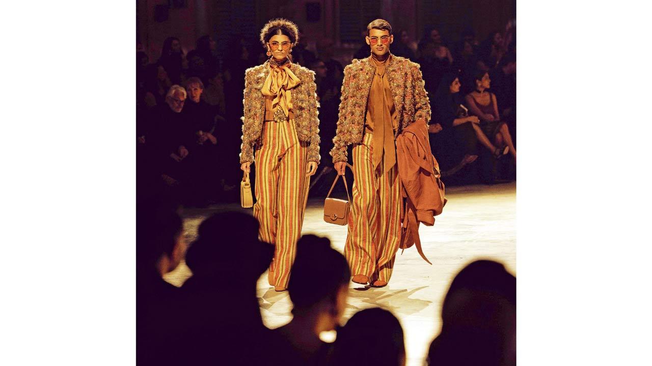 “I’ve always believed that not having money doesn’t mean lacking standards. Growing up in Calcutta, my father never wore a shirt casually—everything had to be just right. There was no ‘casual’ or ‘athleisure.’ That discipline instilled a sense of dignity. The ‘pussy bow’ symbolises propriety. I’m casual by nature, but I value decorum. For me, Sabyasachi isn’t about perfection, but doing things properly, with care and attention,” says Sabyasachi Mukherjee. Pic Courtesy/Dolly Devi
